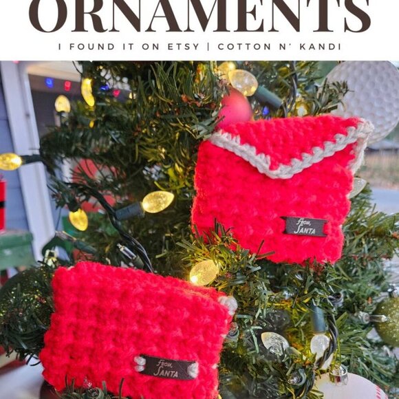 Lot of 8 Crochet Gift Card Ornaments- From Santa - Picture 9 of 15